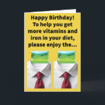 Carte Funny Pun Collared Green Joyeux Anniversaire<br><div class="desc">La plupart des golfeurs ont un fer favori, et vous pouvez obtenir de l'aide avec votre fer en mangeant plus de colard vert! Certains golfeurs professionnels, tels que Jack Nicklaus et Arnold Palmer, étaient connus pour avoir de forts avant-bras comme Popeye, mais Pop a obtenu son aide en mangeant des...</div>