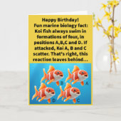 Carte Funny Pun D Koi Joyeux anniversaire (Fleur jaune)