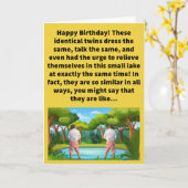 Carte Funny Pun Deux Pees dans un étang Joyeux anniversa (Fleur jaune)