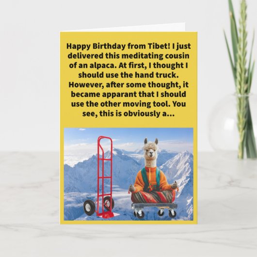 Carte Funny Pun Dolly Llama Joyeux anniversaire (Devant)