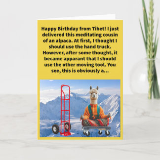Carte Funny Pun Dolly Llama Joyeux anniversaire