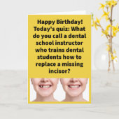 Carte Funny Pun Enseignant Substitooth Joyeux Anniversai (Fleur jaune)