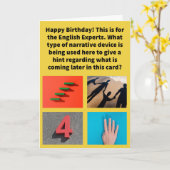 Carte Funny Pun Four Shadwing Joyeux Anniversaire (Fleur jaune)