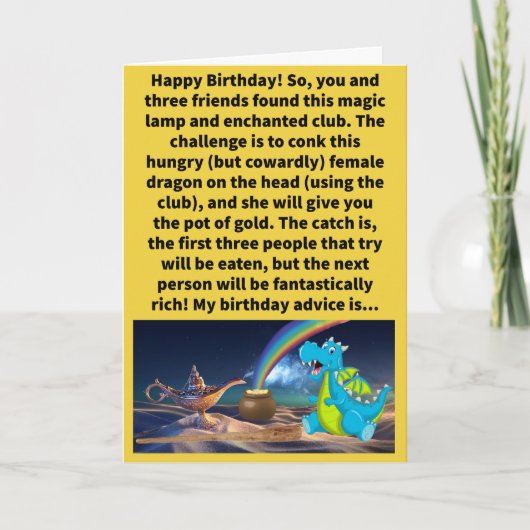 Carte Funny Pun Go Quart et Conk Her Happy Birthday (Devant)