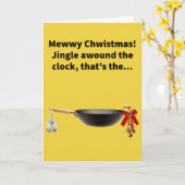 Carte Funny Pun Jingle Bell Wok Joyeux Noël (Fleur jaune)