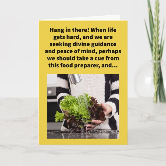 Carte Funny Pun Lettuce Spray Encouragement (Devant)