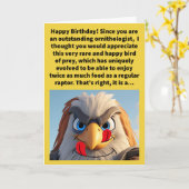 Carte Funny Pun Pair a Grin Falcon Joyeux anniversaire (Fleur jaune)