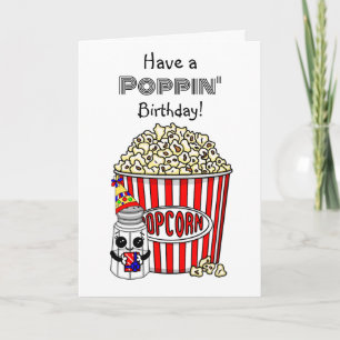Carte Funny Pun Popcorn   Joyeux anniversaire