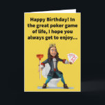 Carte Funny Pun Royal Flush heureux Anniversaire<br><div class="desc">Le terme "chasse royale" m'a toujours fait penser à ce qui se passe à la fin d'une visite à Ye Olde Royal Commode par un membre d'une famille royale. Dans le poker, une chasse royale est la meilleure main, donc de toute façon, une chasse royale est une cause de célébration!...</div>