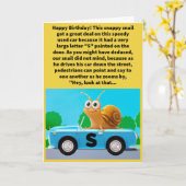 Carte Funny Pun S Car Go Happy Anniversaire (Fleur jaune)