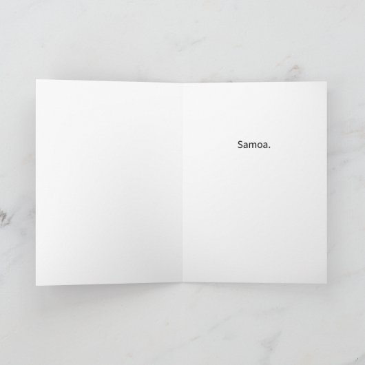 Carte Funny Pun Samoa Joyeux anniversaire (Intérieur)