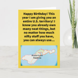 Carte Funny Pun Samoa Joyeux anniversaire