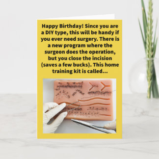 Carte Funny Pun Suture Self Happy Anniversaire