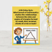 Carte Funny Pun Twigonometry Happy Birthday (Fleur jaune)