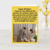 Carte Funny Pun Wee Hours Happy Birthday (Fleur jaune)