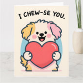 Carte Funny Puppy Love Valentine Greeting Card (Devant)