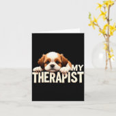 Carte Funny Puppy My Therast Shih Tzu Dog (Fleur jaune)