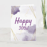 Carte Funny Purple 30th Birthday Watercolor, Gold Frame<br><div class="desc">Pretty,  feminine Purple and gold glitter frames watercolor art,  funny 30th birthday card for women. Turning 30 is a great milestone. This card is perfect for women with a great sense of humor.</div>