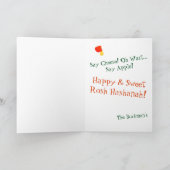 Carte Funny Quirky Pomme Head Rosh Hashanah Fun Salutati (Intérieur)
