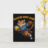 Carte Funny Quote Roaring Home Run Ball Retro Tiger Love (Fleur jaune)