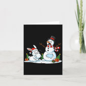 Carte Funny Rabbit Snowman Christmas Bunny Womens Mens K (Devant)