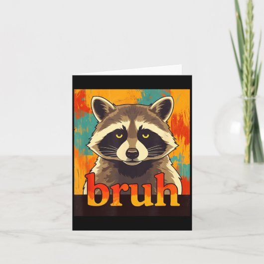 Carte Funny Raccoon Bruh Meme Teens Boys Girls Men Graph (Devant)