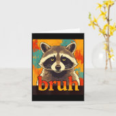Carte Funny Raccoon Bruh Meme Teens Boys Girls Men Graph (Fleur jaune)
