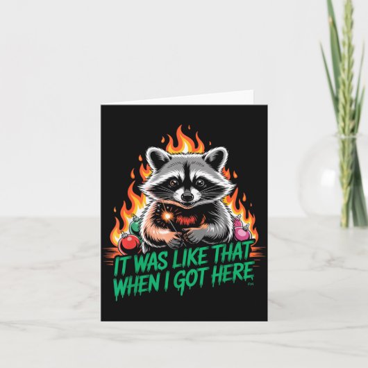 Carte Funny Raccoon Christmas Trash Panda Xmas  (Devant)