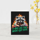 Carte Funny Raccoon Christmas Trash Panda Xmas  (Fleur jaune)