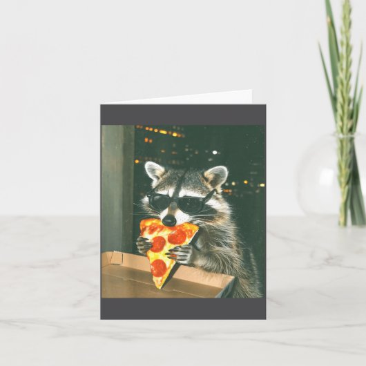 Carte Funny Raccoon Eating Zza Animal Meme Men Women Kid (Devant)