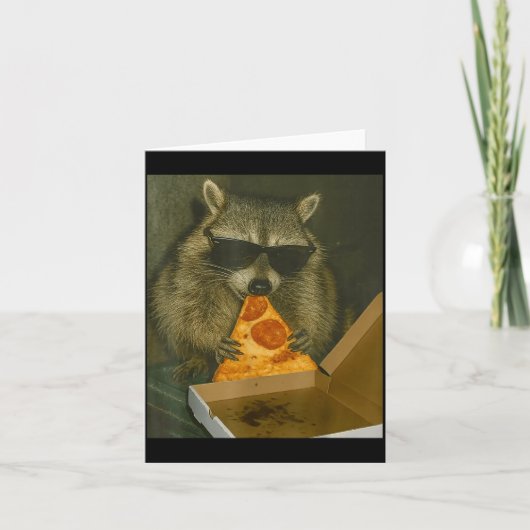 Carte Funny Raccoon Eating Zza Animal Meme Raccoon (Devant)