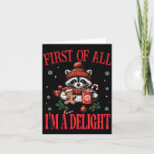 Carte Funny Raccoon First Of All I'm A Delight Merry Chr (Devant)