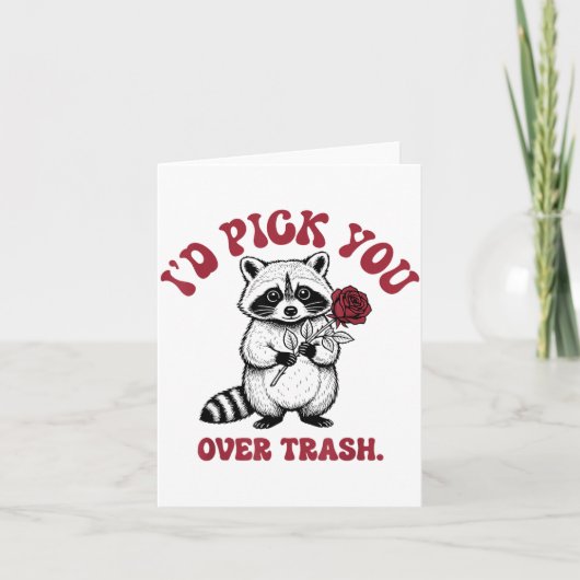 Carte Funny Raccoon I’d Ck You Over Trash Valentines Day (Devant)