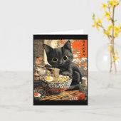 Carte Funny Ramen Cat Noodle Lovers Anime Otaku  (Fleur jaune)