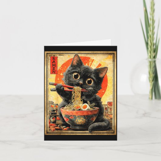 Carte Funny Ramen Cat Noodle Lovers Anime Otaku  (Devant)