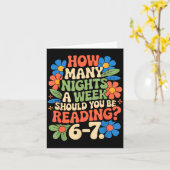 Carte Funny Reading Book Teacher 67 Six Seven Meme  (Fleur jaune)