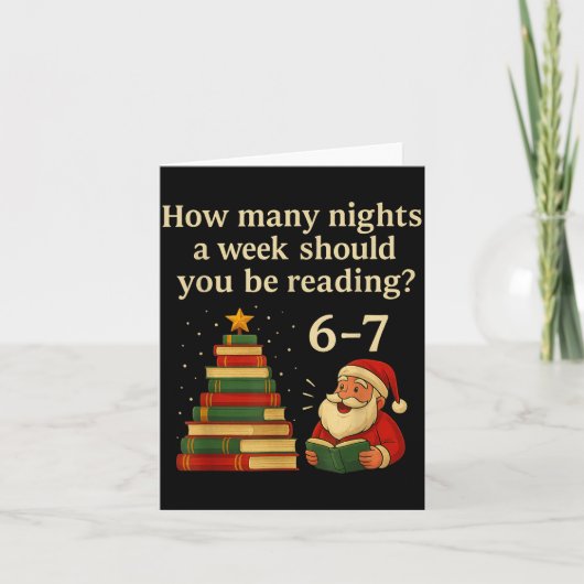 Carte Funny Reading Christmas Tree Book– Reading 6 7 Mem (Devant)