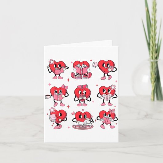 Carte Funny Reading Heart Book Valentines Day Teacher Wo (Devant)