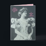 CARTE FUNNY REALLY BIG DESSERT CHOCOHOLIC BIRTHDAY<br><div class="desc">Give your Mom, sister, aunt, cousin, co-worker or friend a smile on her birthday…This “Really Big Dessert” card will bring a chuckle, and she WILL take you up on your offer…The image comes from an original circa 1895 photograph… You may change the font, text, and background color to suit the...</div>