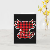 Carte Funny Red And Black Buffalo Plaid Axolotl Christma (Fleur jaune)