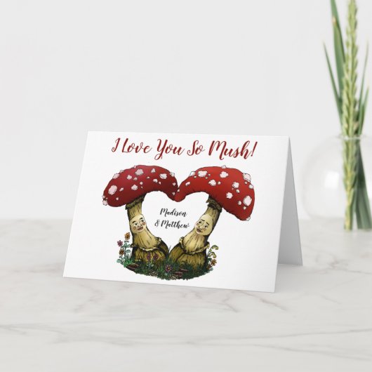 Carte Funny Red Mushroom Pun I Love You Valentine's Day (Devant)