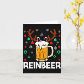 Carte Funny Reinbeer Winedeer Beer Wine Matching Couples (Fleur jaune)