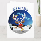Carte Funny Reindeer Peeking Christmas Meme  (Dos)