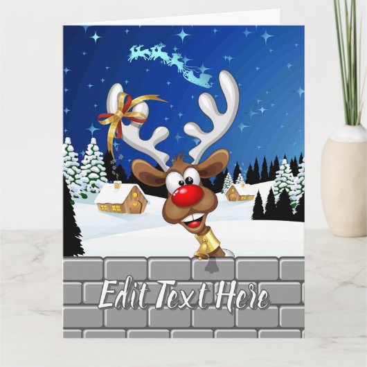 Carte Funny Reindeer Peeking Christmas Meme  (Devant)
