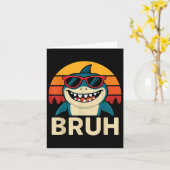 Carte Funny Requin Bruh avec Mème Sungles (Fleur jaune)