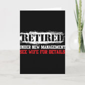 Carte Funny Retired Under New Management See Wife For De (Devant)