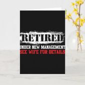 Carte Funny Retired Under New Management See Wife For De (Fleur jaune)