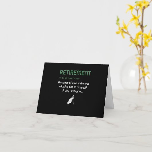 Carte Funny Retirement Golf (Fleur jaune)