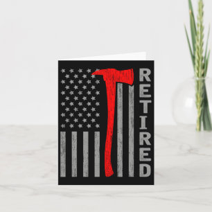 Carte Funny Retraité pompier Usa Drapeau pompier Retrait