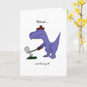 Carte Funny Retraité T-Rex Dinosaur Gofing (Fleur jaune)